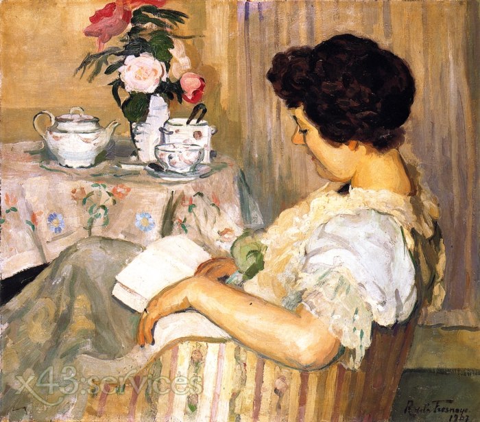 Roger de la Fresnaye - Alice liest bei einer Tasse Tee - Alice Reading beside a Cup of Tea